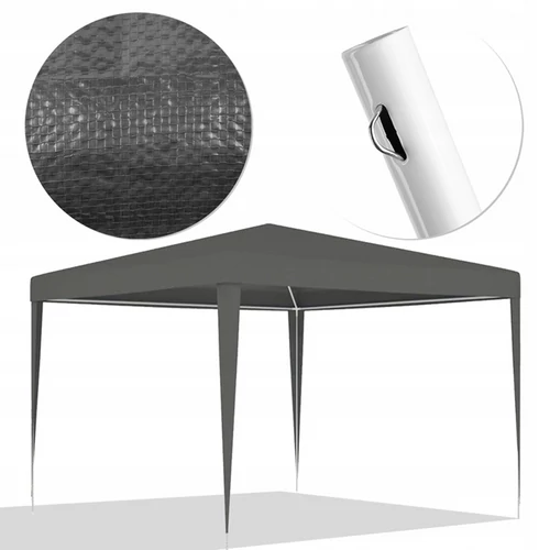 SunWaal 3 x 3 x 1,9 m-es fémvázas pavilon, sörsátor, vízálló, szürke