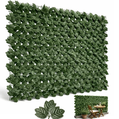 300 x 150 cm-es belátásgátló mű borostyánsövény, erkélyfal hálós, időjárásálló,RG