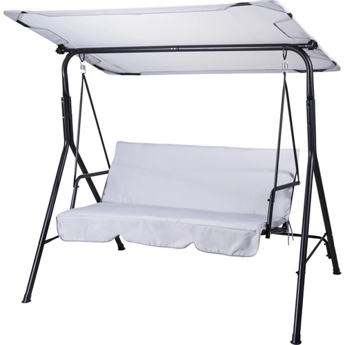 ProGarden 3 személyes kerti hintaágy 175 x 110 x 151 cm világosszürke 230g/m2 max 300 kg terhelhetőséggel