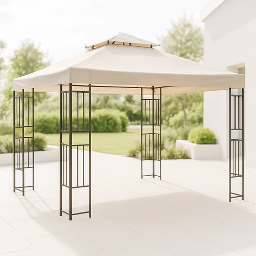 ProGarden 3 x 3 m-es stabil acélvázas pavilon, magasság 2,7 m, 160g/m2, beige