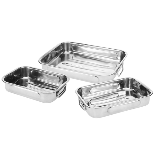 3 részes rozsdamentes tepsi készlet