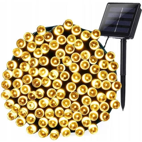 200 LED-es napelemes kerti fényfüzér, meleg fehér