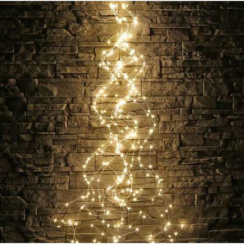 160 micro LED-es elemes cascade fényfüggöny, meleg fehér