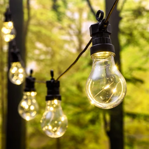40 LED-es elemes 8  gömb party fényfüzér, időzíthető, meleg fehér, 6,5 m