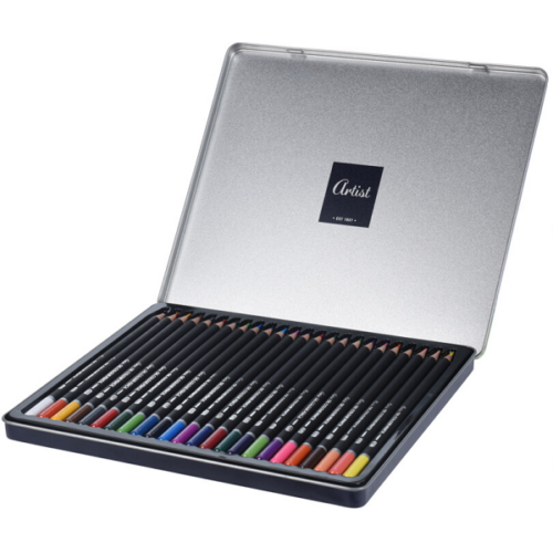 Artist 24 db-os színes ceruza készlet, írószer fém dobozban