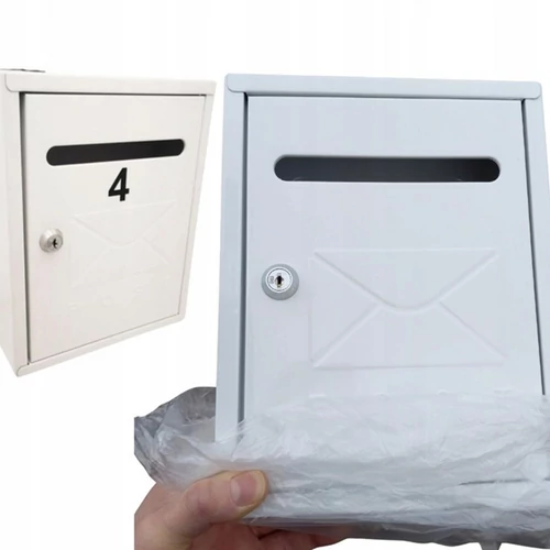 Acél, zárható postaláda, 26 x 20 cm, szürke, 2 db kulccsal
