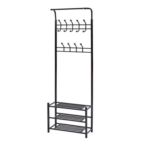 Nagyméretű masszív előszobai ruha és cipőtartó állvány