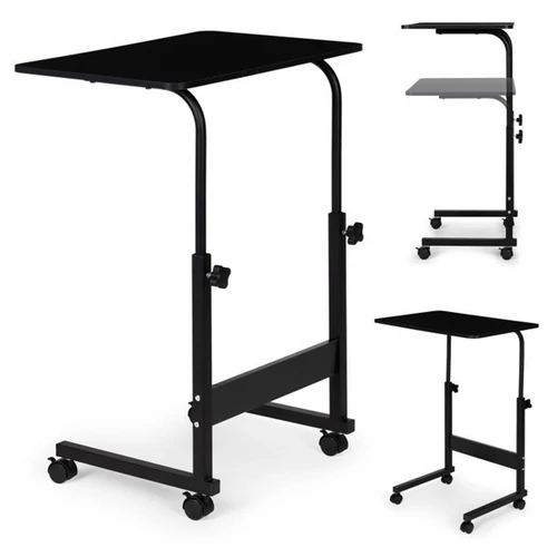 Mobil laptoptartó állvány, állítható magasság, gurulós, 62,5 - 83 cm