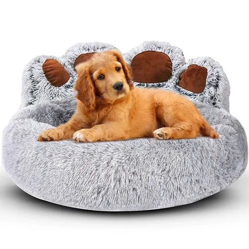 NUXIE® macska kutya ágyszőnyeg Mancs formájú puha bozontos párna, XL 55cm