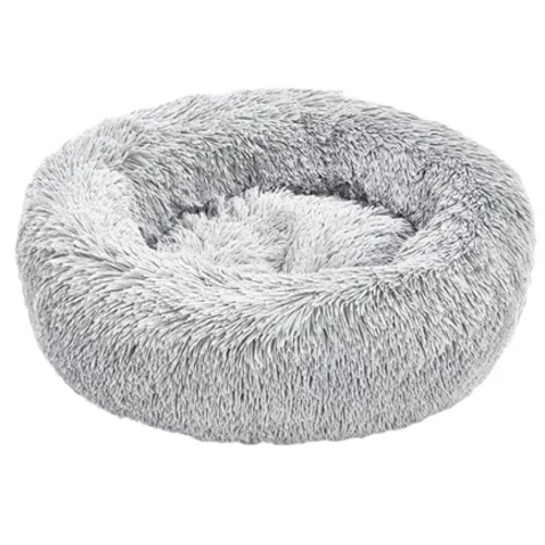 Bolyhos plüss szőrös kutyaágy, 100 cm, világosszürke