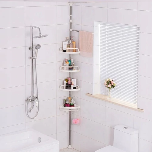 Fürdőszobai állítható teleszkópos sarokpolc, 230-292 cm