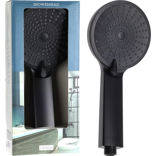 Matt fekete nagyméretű, 110 mm átmérőjű kézi Zuhanyfej