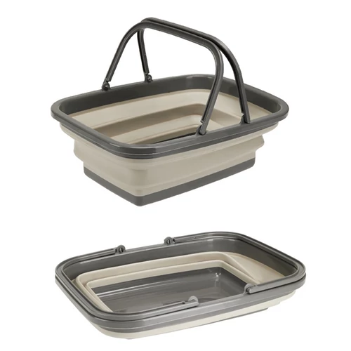 UltraClean Összecsukható szilikon univerzális kosár műanyag - 30L - bézs - 38 x 28 x 15 cm