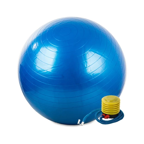 Yoga fitneszlabda, gimnasztikai labda pumpával, 65 cm, kék