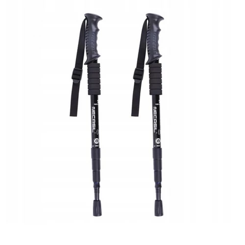 2 db Nordic walking Antischok trekking túrabot, fekete, TF
