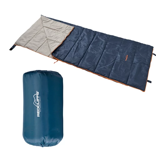 Redcliffs felnőtt hálózsák 200 x 75 cm 190T 5-10°C 'envelop' modell Zöld-kék