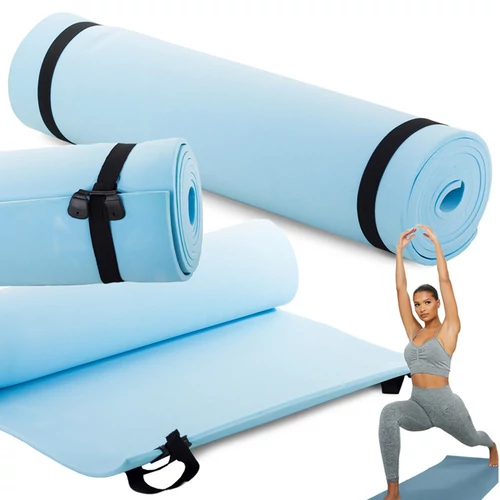 Yoga Pilates fitnesz szőnyeg puha vastag 0 5 cm 50 x 180 cm világoskék