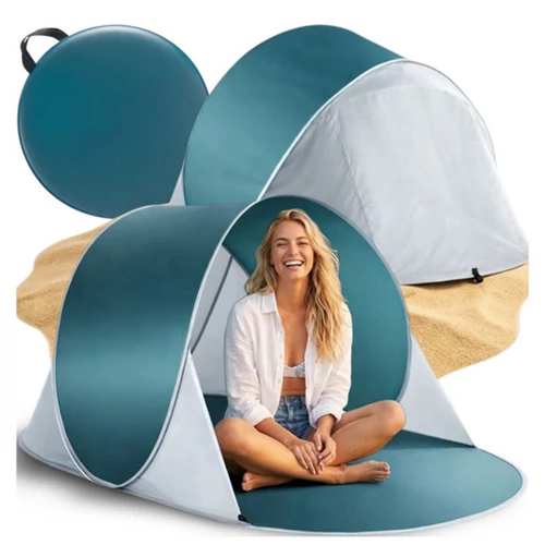 Pop-up XXL strandsátor, 190 x 120 x 84 cm-es, óceánkék