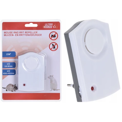 Ultrahangos egér- és patkányriasztó elektromos non-invazív, konnektoros, 7,5 x 7 cm