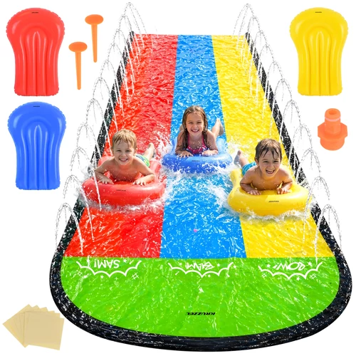Water slide with Kruzze fountain