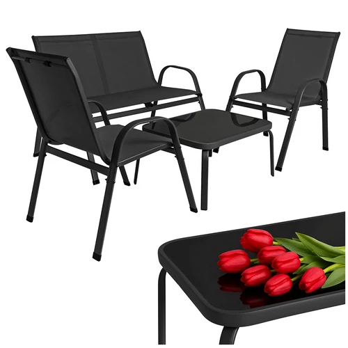 Balcony furniture set - black Gardlov