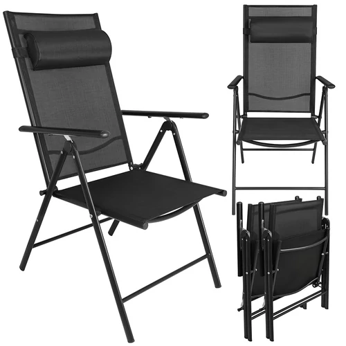Gardlov black folding garden chair, 2 pieces