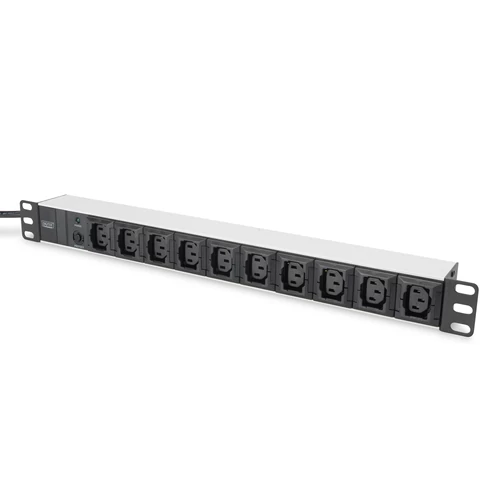 Digitus DN-95404, 10 AC kimenet(ek), 250 V, 50 - 60 Hz, 10 A, 2500 W, Fekete