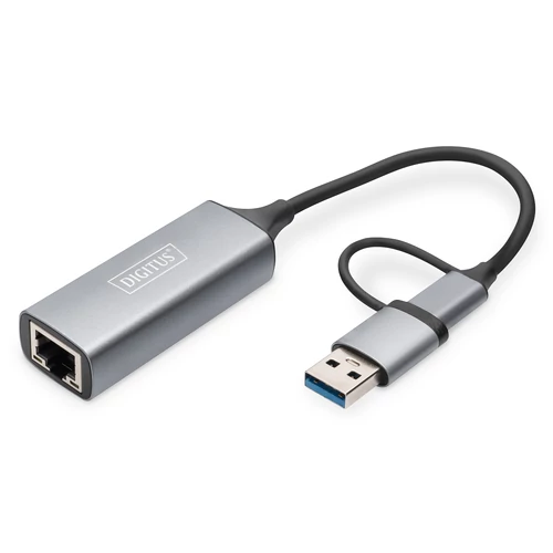 Digitus DN-3028, USB-C USB 3.1, RJ-45, Szürke