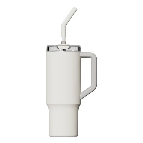 Xiaomi Straw Mug, Normál, 1 L, Bögre, Univerzális, Fehér, Szilikon, Rozsdamentes acél