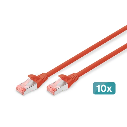 Digitus DK-1644-010-R-10, 1 M, Cat6, S/FTP (S-STP), RJ-45, RJ-45, Vörös