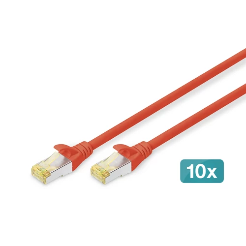 Digitus DK-1644-A-010-R-10, 1 M, Cat6a, S/FTP (S-STP), RJ-45, RJ-45, Vörös