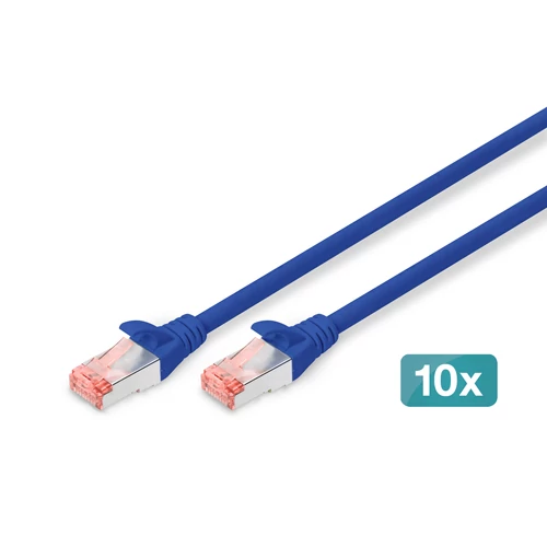 Digitus DK-1644-030-B-10, 3 M, Cat6, S/FTP (S-STP), RJ-45, RJ-45, Kék