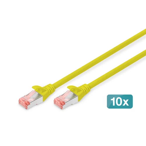 Digitus DK-1644-030-Y-10, 3 M, Cat6, S/FTP (S-STP), RJ-45, RJ-45, Sárga