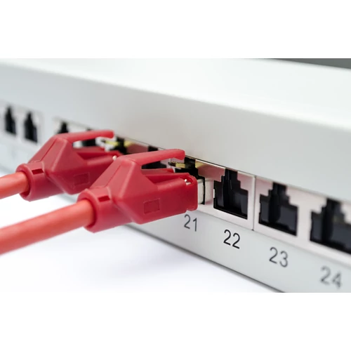 Digitus DN-91624S-EA, Gigabit Ethernet, Cat6a, Rackre szerelhető, 1U, Szürke, 1,5 mm