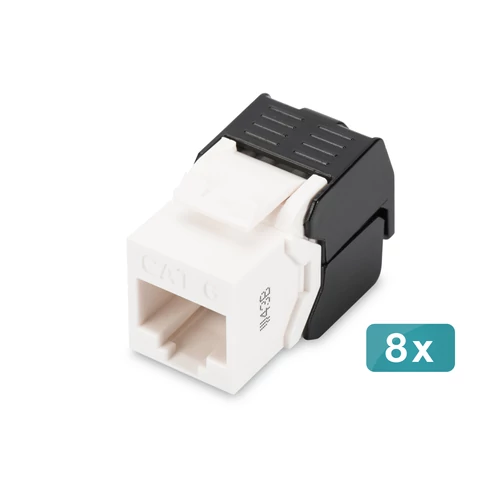 Digitus DN-93603-8, Lapos, Fekete, Fehér, RJ-45, LSA, Aljzat, Aljzat
