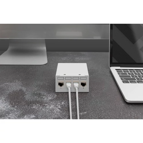 Digitus DN-93617-4, Lapos, Ezüst, RJ-45, LSA, Aljzat, Aljzat