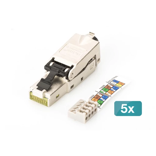 Digitus DN-93631-5, RJ-45, Ezüst, Dugó, Egyenes, Cink, Cat6a