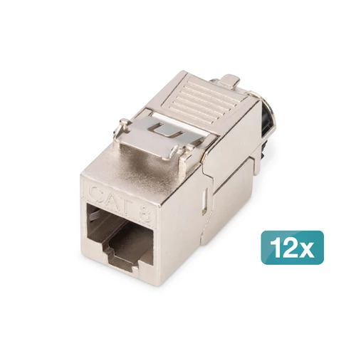 Digitus DN-93816-12, Lapos, Ezüst, RJ-45, LSA, Aljzat, Aljzat