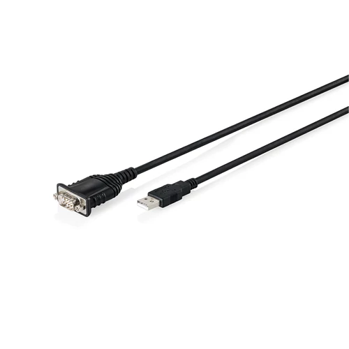 Digitus DA-70172, Fekete, 1,8 M, USB A típus, DB-9, Dugó, Dugó