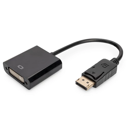 Digitus AK-340409-001-S, 0,15 M, DisplayPort, DVI-I, Dugó, Aljzat, Nikkel