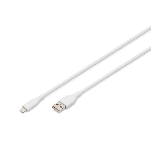 Digitus AK-600108-010-W, 1 M, Lightning, USB A, Dugó, Dugó, Fehér