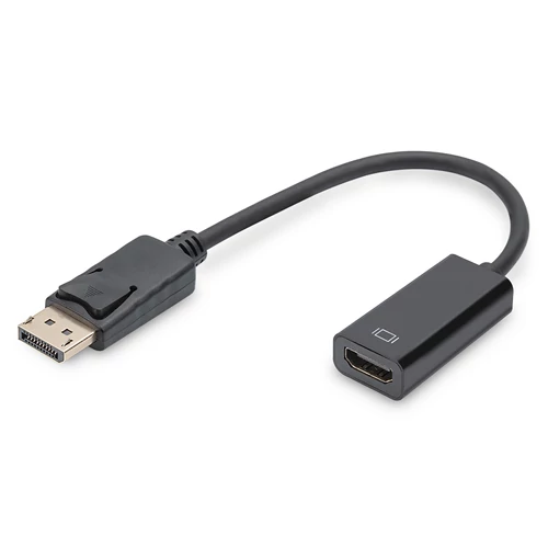 Digitus DB-340400-001-S, 0,15 M, DisplayPort, HDMI A-típus (Standard), Dugó, Aljzat, Nikkel