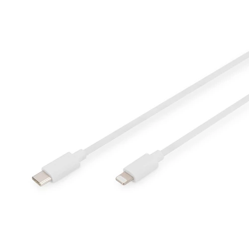 Digitus DB-600109-020-W, 2 M, Lightning, USB C, Dugó, Dugó, Fehér