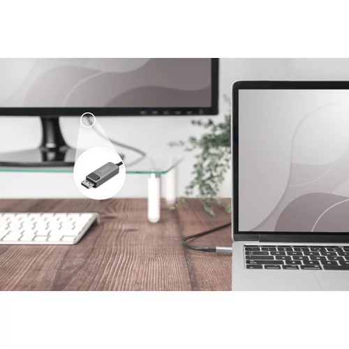 Digitus DB-300334-020-S, 2 M, USB C-típus, DisplayPort, Dugó, Dugó, Egyenes
