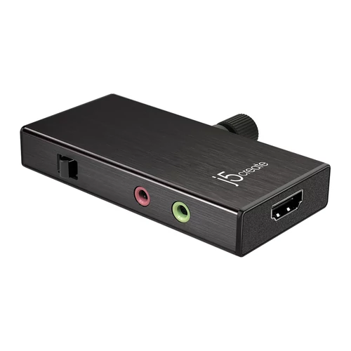 j5create JVA02, Fekete, USB 3.2 Gen 1 (3.1 Gen 1), 1920 x 1080 pixelek, USB Type-C 3.1 Gen1, 16:9, Alumínium
