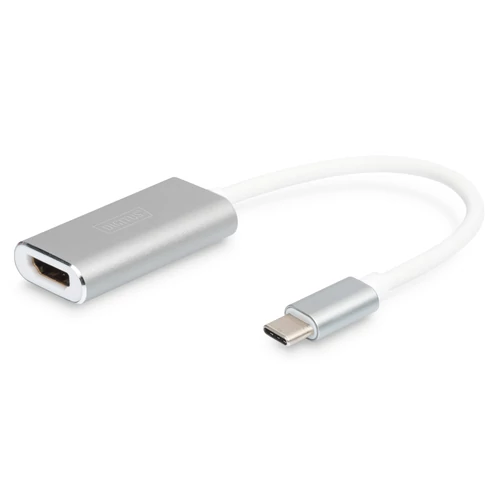 Digitus DA-70836, 0,2 M, USB C-típus, HDMI, Dugó, Aljzat, USB