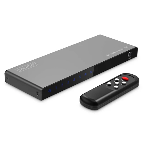 Digitus DS-55334, HDMI, USB C-típus, Fém, Fekete, 48 Gbit/s, Státusz