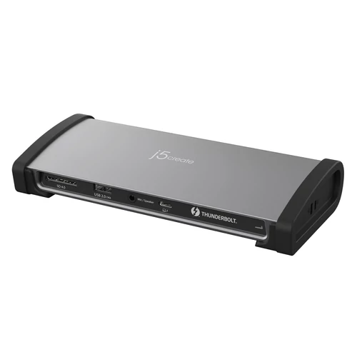 j5create JTD562-EN, Vezetékes, Thunderbolt 4, 96 W, 3,5 mm-es, 10,100,1000 Mbit/s, Szürke