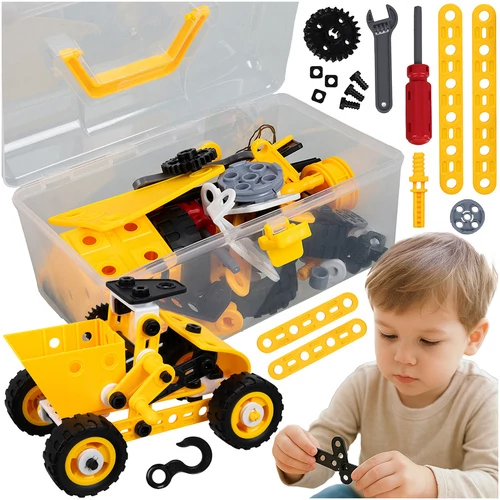 Construction blocks - vehicles 100 pieces ISO TRADE