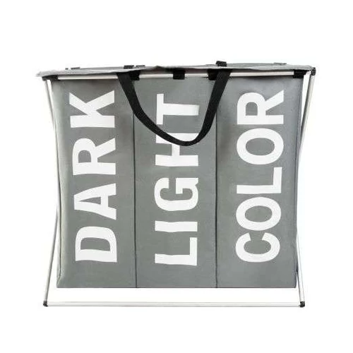 Laundry basket - 3 compartments on a foldable frame